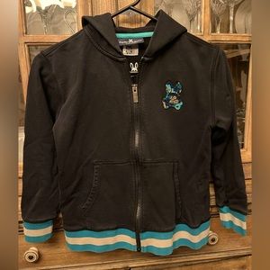 Psycho bunny kids unisex zipper black sweatshirt Size 10-12